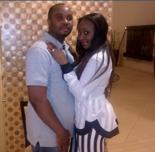 Ini Edo and hubby strike a pose