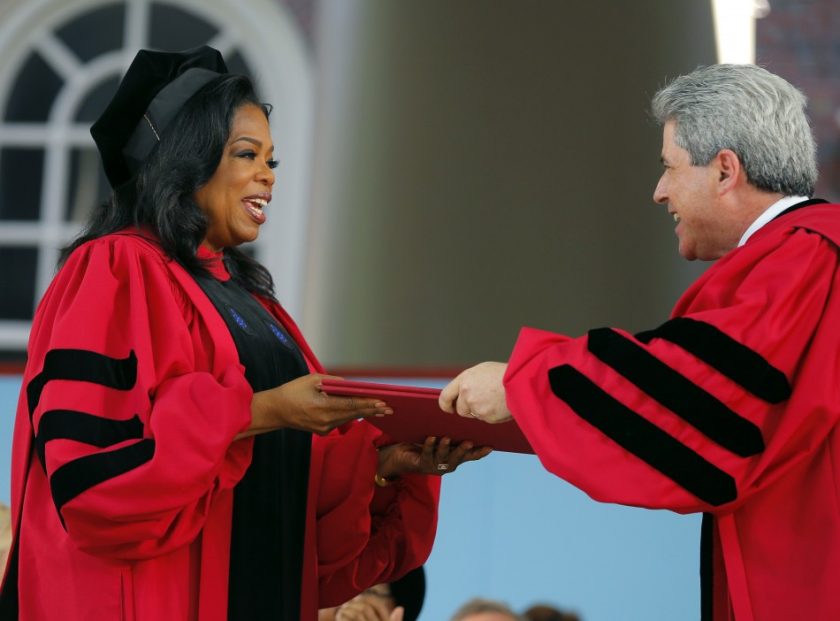 Oprah Winfrey receives Harvard doctorate degree in tears
