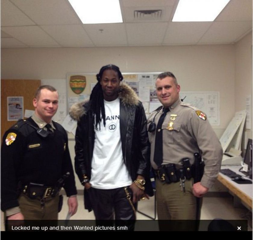 2Chainz poses with cops during arrest