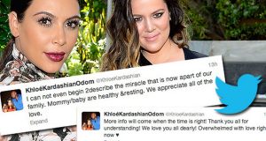 Khloe Kardashian tweets about Kim's baby