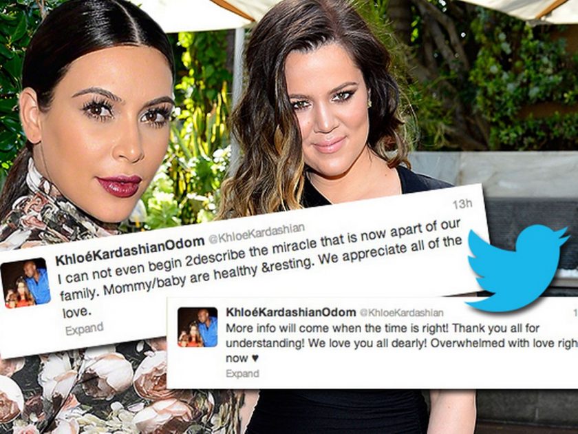 Khloe Kardashian tweets about Kim's baby