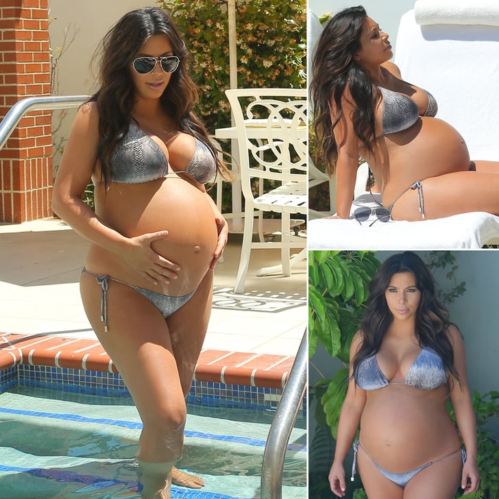 Kim Kardashian Pregnant Bikini Before Giving Birth