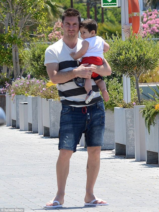 Lionel Messi and his son