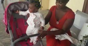 Mercy Johnson and daughter spotted