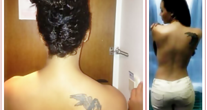 Nadia Buari shows off tattooed back