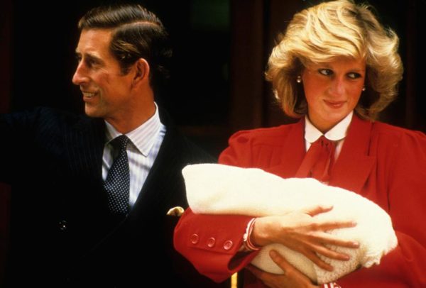 Princess Diana introduces her baby Prince Harry to the world in 1984