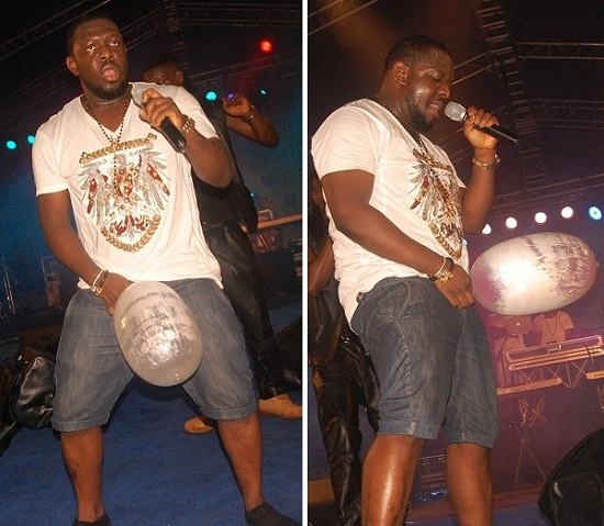 Timaya with a condom