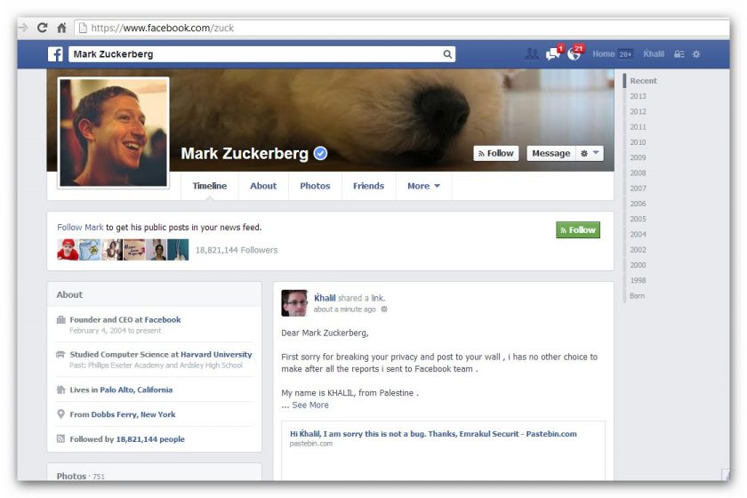 Mark Zuckerberg's Facebook account hacked