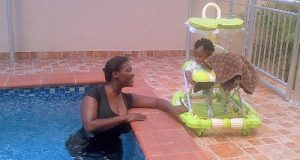 Mercy Johnson shows off bikini body