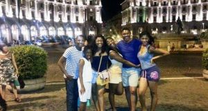 Omotola and family enjoy holiday in Rome
