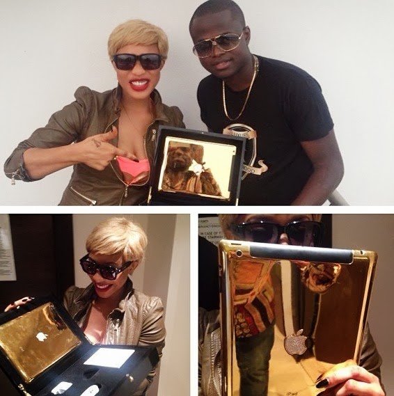 Tonto Dike receives 24-Carat customized gold plated iPad and other gifts