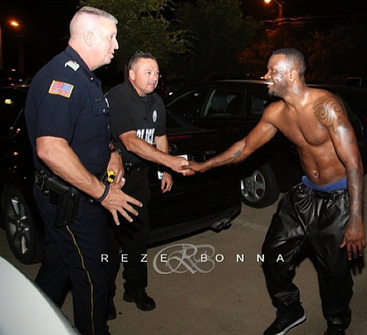 Peter Okoye meets Dallas Cops