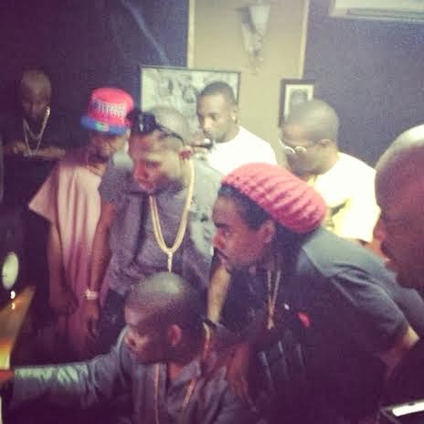 Wale spotted at Mavin Studio with D'banj and Don Jazzy