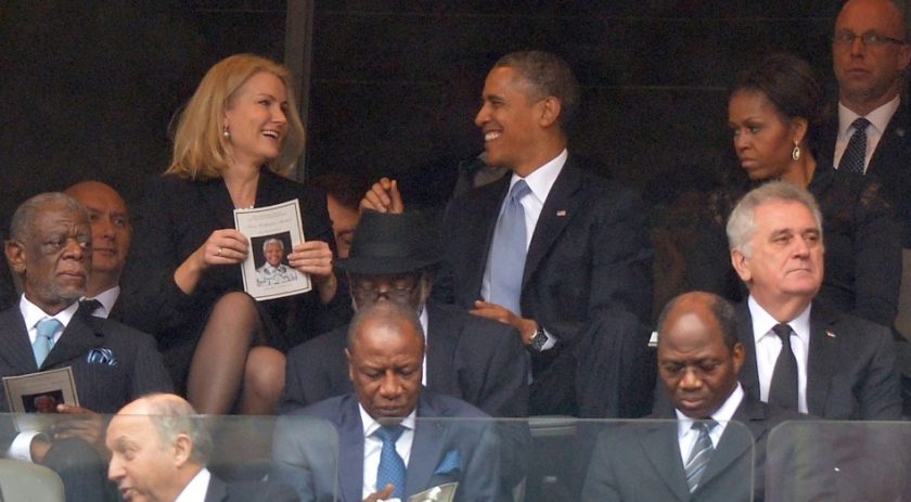 Obama at Nelson Mandela's memorial