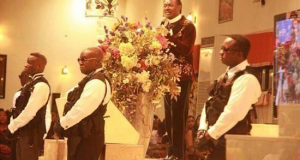 Rev. Chris Okotie and his bodyguards