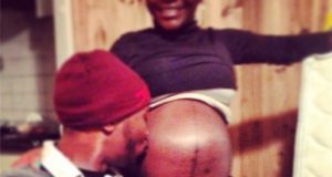 Seun Kuti's pregnant girlfriend show off baby bump