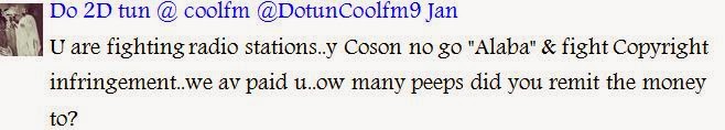 Dotun CoolFm blasts COSON