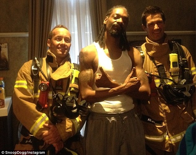 Firefighters and Snoop Dogg in Melbourne