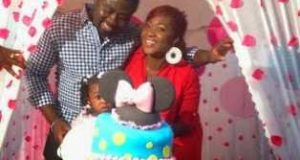 Mercy Johnson celebrates as her daughter Purity turns one