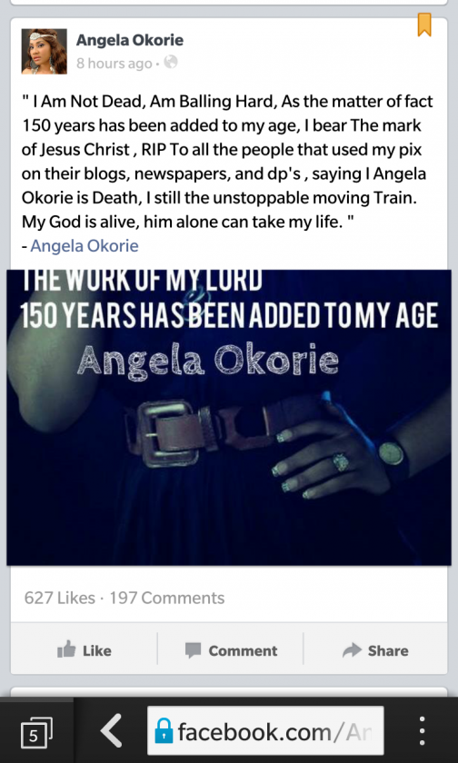 Angela Okorie message