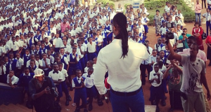 Flavour visits his alma mater