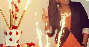 Omotola's surprise birthday in Ghana