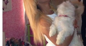 Tonto Dikeh and her puppy