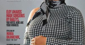 Toyin Lawani shows bare baby bump on the cover of Exquiste Magazine