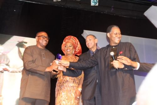 Mr Peter Obi receiving Silverbird Man of the Year Award