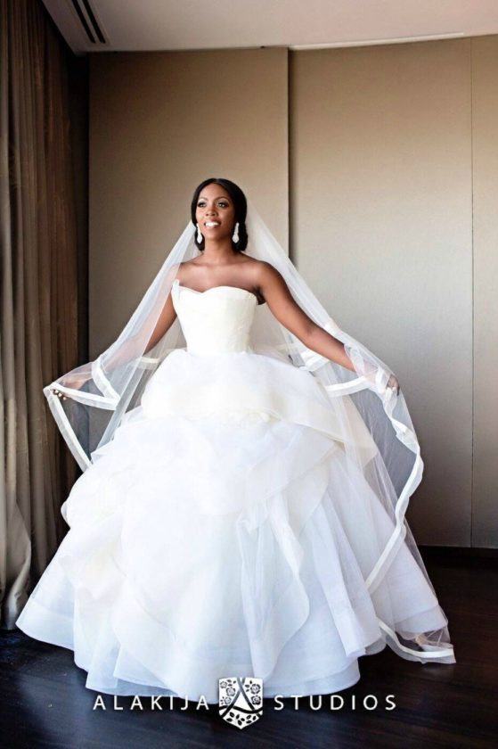 Tiwa Savage looking stunning in wedding dress