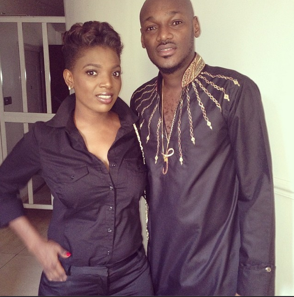 Tuface Idibia and Annie rock matching outfits