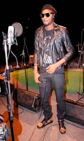 2face rocks N1million gold encrusted sneakers
