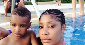 Angela Okorie with her son