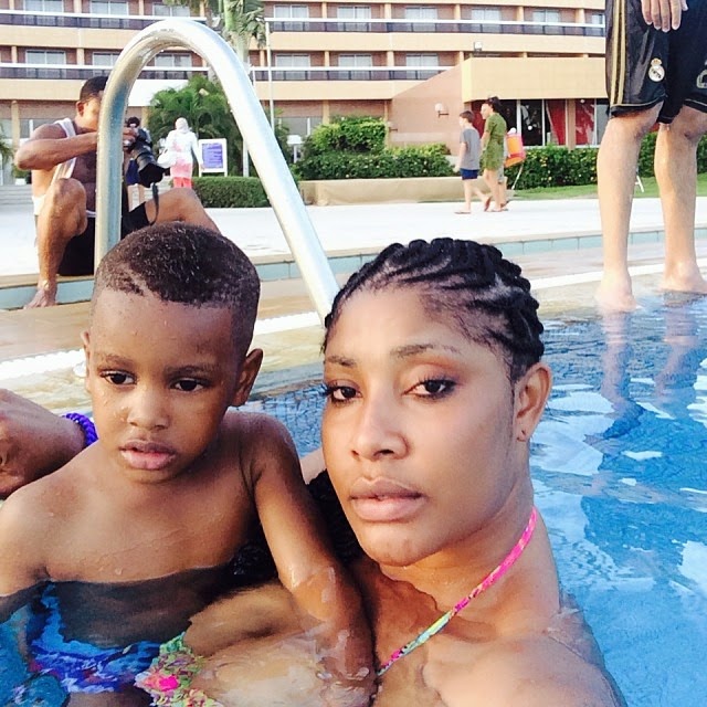 Angela Okorie with her son