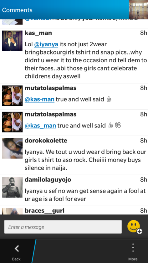 Fans blast Iyanya for not wearing #BringBackOurGirls T-shirt to Aso Rock