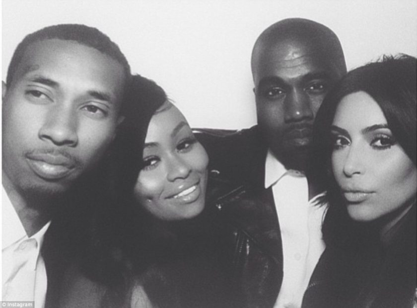Kim Kardashian and Kanye West with Blac Chyna and T-Raww