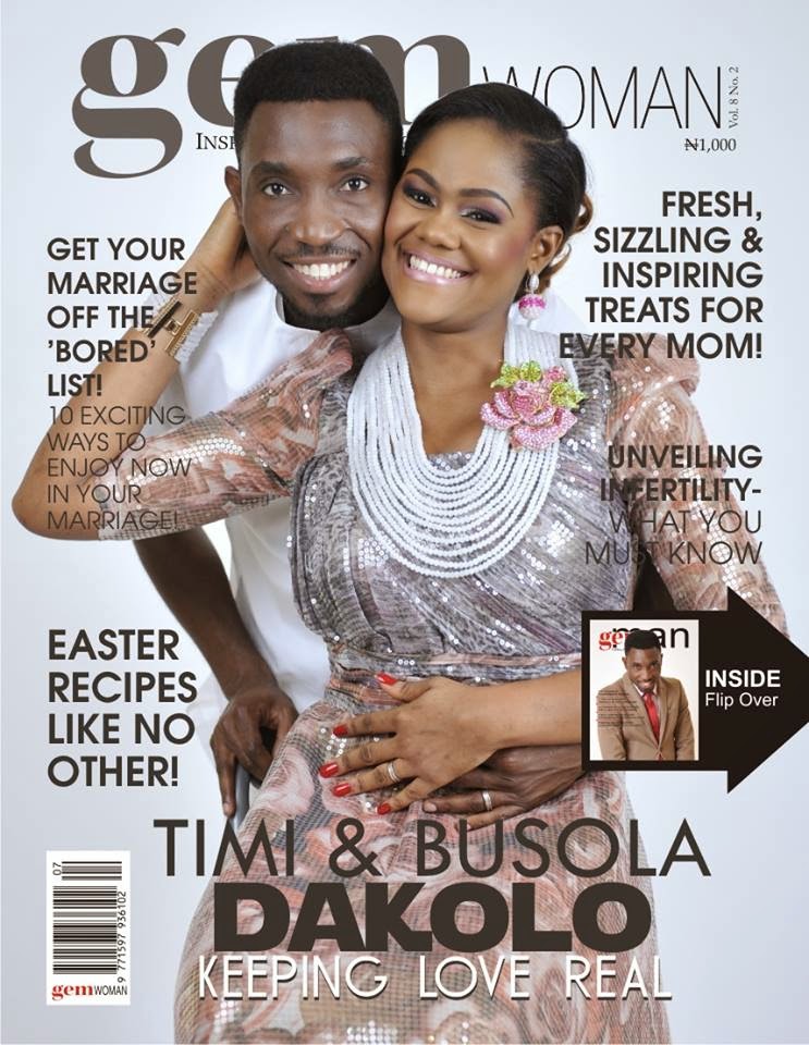 Timi Dakolo and wife looking stunning on the cover of Gem magazine