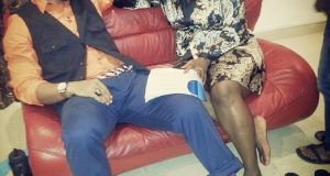 Uche Jombo spotted on a movie set with her growing baby bump