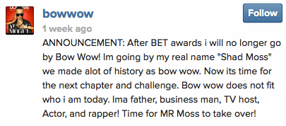 Bow Wow post