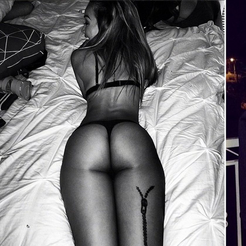 Karrueche's bare butt on instagram