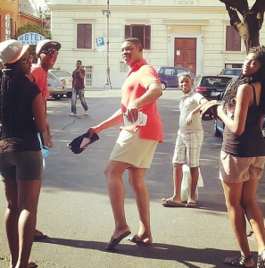 Omotola Jolade Ekehinde's kids with their dad