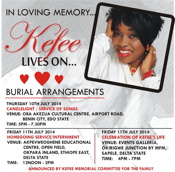 Kefee's burial arrangement