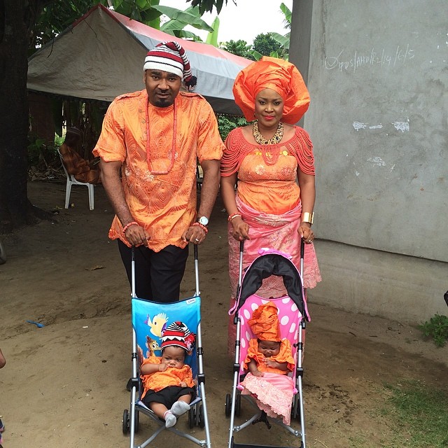 Muma Gee & Prince Eke Share Photos with their Twins 2014