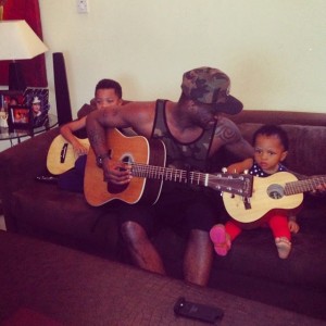 Peter Okoye gives his kids guitar lessons