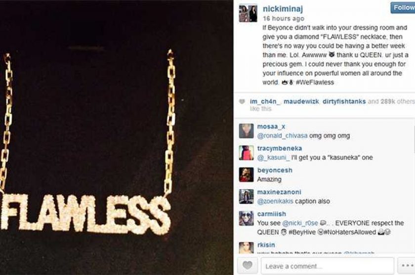 Beyonce gifts Nicki Minaj with 'Flawless' diamond