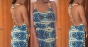 Chika Ike steps out in backless Ankara dress