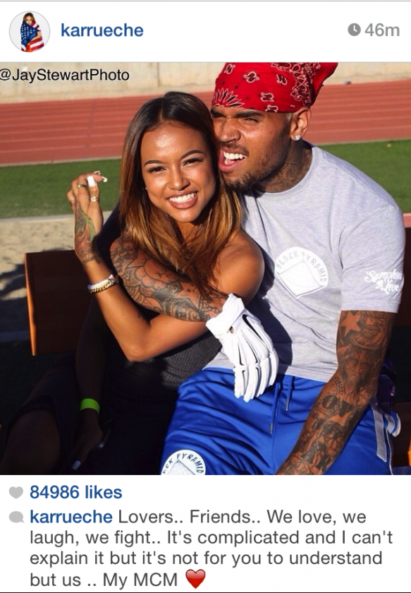 Karrueche gushes over boo Chris Brown