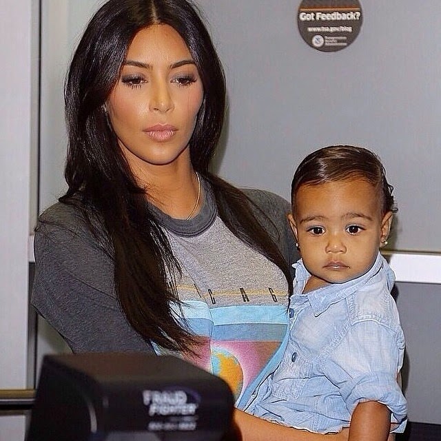 Kim and North West