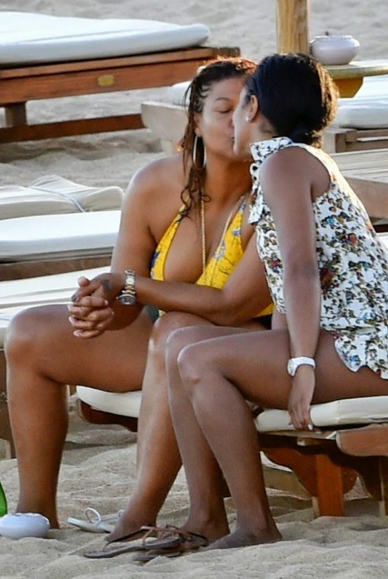 Queen Latifah spotted kissing her girlfriend