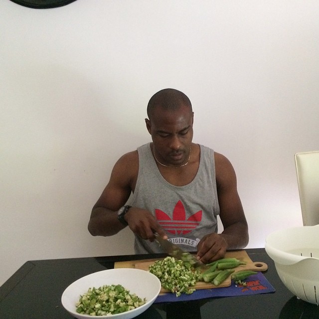 Vincent Enyeama cooking okro soup